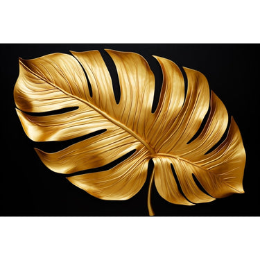 Feuille Exotique Dorée Tableau